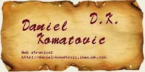 Daniel Komatović vizit kartica
